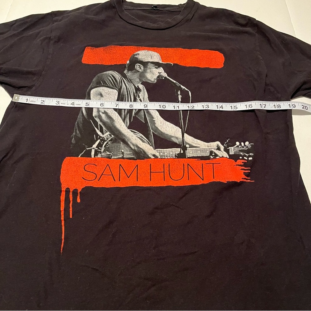 Sam Hunt 2015 Summer Tour SZ‎ Large Black Short Sleeve Shirt Tulex Country *FLAW - Picture 4 of 7